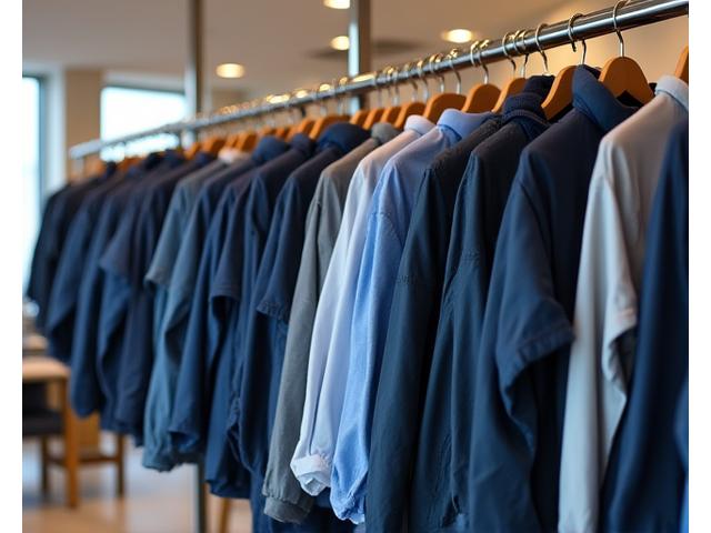 Stylish, weather-resistant nautical apparel hanging on display